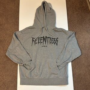 Relentless USA Grey Mens Oversized Hoodie - Jesse James West